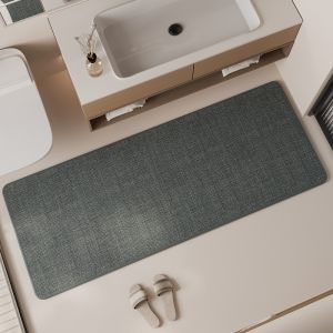 Linen Bathroom Floor Mat Wear Resistant and Dirt Resistant Long Strip Household Bathroom Sink Mat Absorbent Pad