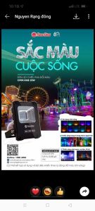 Đèn chiếu pha led đổi màu Rạng Đông 20w chuẩn sắc cầu vòng tùy ý điều chỉnh sắc màu cuộc sống