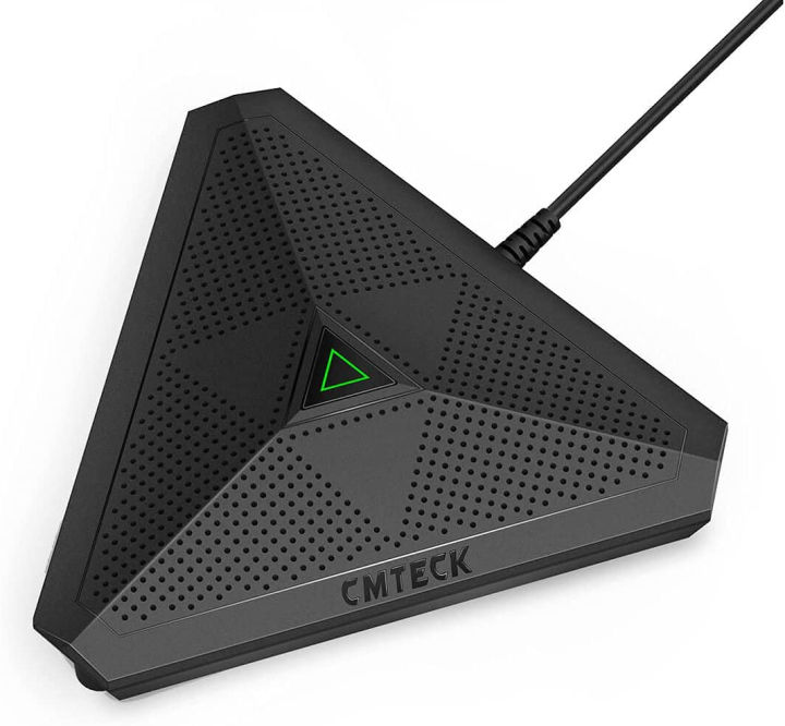 CMTECK USB Conference Mic - Plug & Play Omnidirectional Microphone With Mute Button For PC/Mac