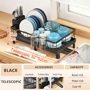 Gslife Kệ Để Bát Đĩa Thông Minh - Giá Đũa Muỗng & Khay Thoát Nước Thiết Kế Dẫn Nước Thông Minh