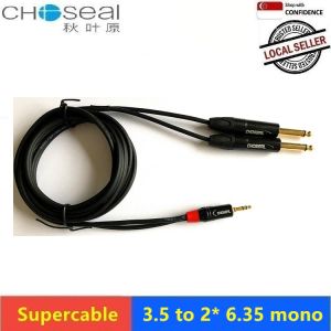 3.5mm to dual 6.35mm 1/4 TS mono audio cable 1-10m