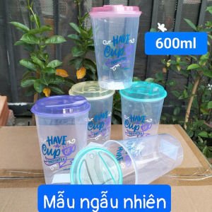 Ly Nhựa Trong Duy Tân 600ml/800ml Có Nắp Cắm Ống Hút - Nắp Đậy An Toàn (Giao màu ngẫu nhiên) 2