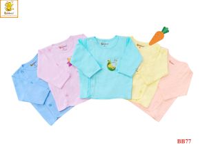 Áo sơ sinh cho bé Babiboo áo tay dài trơn màu vải cotton mềm mịn BB77