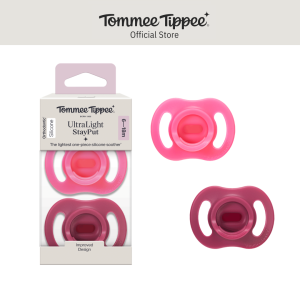 Tommee Tippee Ultra-Light StayPut Pacifier One-Piece Silicone Design 6-18m 2 Pack