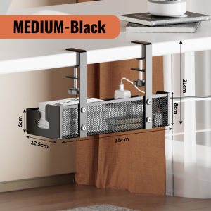 SAVE Under Desk Metal Organizer No-Drill Cable Organizer Cable Wire Management Tray Desk Organizer Storage Rack 数据线收纳器 ST30