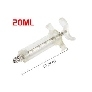 20ml Pet Bird Feeding Syringe Stainless Steel Animals Injector Farm Breeding Syringe