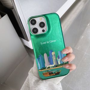 Customized Letters Glitter PU Leather Case For Iphone 13 12 15 14 16 Pro Max 15 16plus Case Hard Metallic PU Cover Lost in Qatar