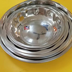 6 PCS SET THAAMBULAM STAINLESS STEEL TRAYS