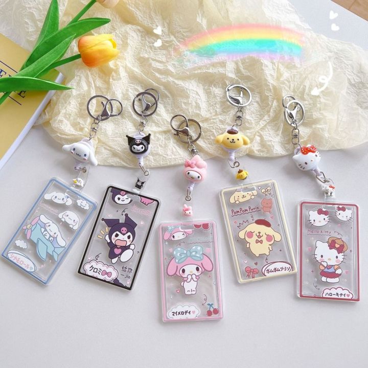 GHFT Cute Anime Card Access Animal Keyrings Credit ID Card Cover Kitty ...