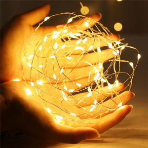 【SUPER ERYI】1/2M Mini Fairy Lights Copper Wire LED String Lights DIY Christmas Garland Indoor Bedroom Home Wedding New Year Decoration Battery Powered