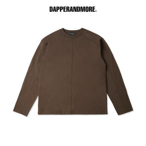 Nhập LAZFASHION88 giảm 20% đơn 149k - Áo Thun Tay Dài DAPPERANDMORE Exclusive Long Sleeve 100% Cotton 250GSM Phối Line Rã May - Brown