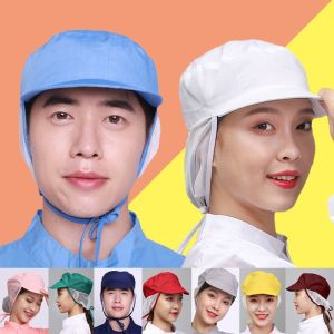 URBAG ระบายอากาศได้ หมวกทำงาน น้ำหนักเบา ป้องกันฝุ่น หมวกตาข่ายคลุมผม ของใช้ในครัว พร้อมตาข่ายคลุมผม หมวกอนามัยสำหรับทำอาหาร ร้านอาหารในโรงแรม