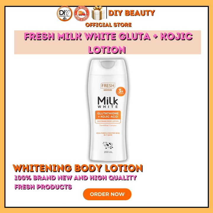 FRESH MILK WHITE GLUTATHIONE KOJIC WHITENING BODY LOTION 200ML Lazada PH