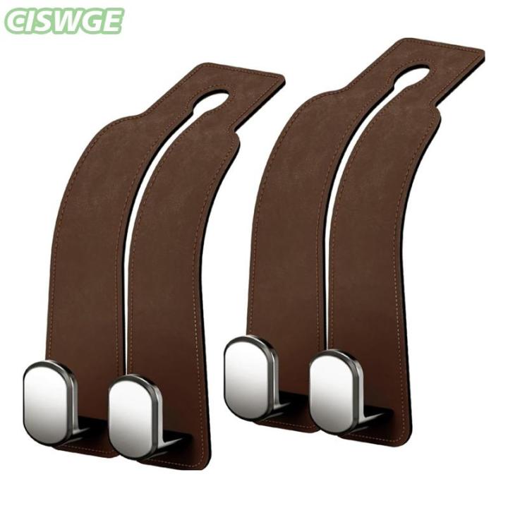 [CISWGE Auto] Chất Lượng Xe Tựa Đầu Móc Cao Cấp Da Lộn Phía Sau Ghế Treo Kép Móc Lớn Chịu Tải Hợp Kim Móc Móc Áo Phổ