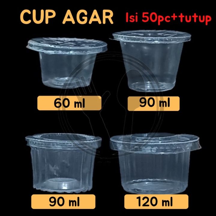 Cup Agar Agar Cup Ager 60ml 90ml 120ml Cup Ager Polos Ulir Cup Ager