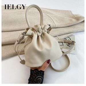 Ielgy nhỏ cho nữ túi dạng thùng rút dây đơn giản thời trang túi Đưa Thư Đeo vai di động