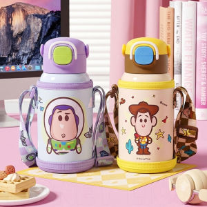 Disney x HoneyLion - Disney Toy Story 550ml 316 Stainless Steel Insulated Bottle Dual Drink Straw Cup Leakproof with Sleeve Woody Buzz Jessie