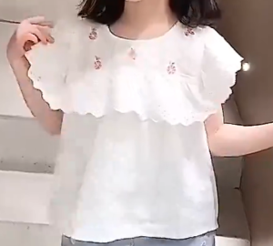 KYII Girl Summer children shirt Versatile short sleeve Top ky22131