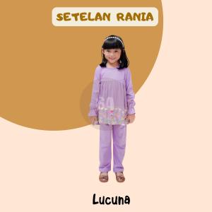 Setelan Anak Cewek Rania Lucuna Junior Warna Ungu Size 2-10 Tahun