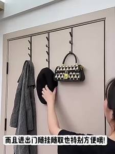 Door Hanger Hook No Drill Over Door Hanging Hook Stainless Steel Hook Behind The Door Multifunctional Back Door Hooks