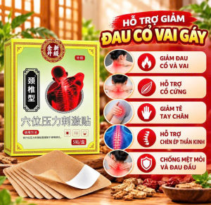 MIẾNG DÁN CỔ VAI GÁY SHIZHEN - COMBO 2 HỘP 10 MIẾNG - DÁN NÓNG THẢO DƯỢC - GIẢM ĐAU NHANH - THƯ GIÃN CƠ