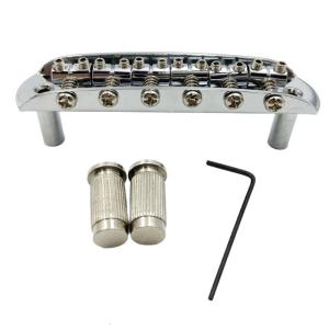 กีต้าร์ไฟฟ้า6สะพานสายไฟการออกแบบทนทานต่อสภาพอากาศโลหะขั้นสูงที่มีความแม่นยำในการจัดแนวเชือกให้เล่นที่ราบรื่น