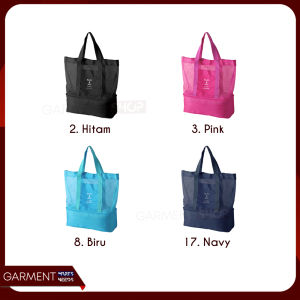 Tas Renang Jaring 2 Sekat Besar Travel Bag Cocok Untuk Travelling Piknik Double Layer Gym Sepatu