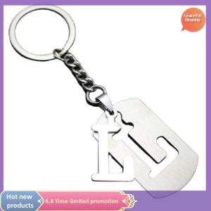 Graceful พวงกุญแจอักษร A-Z สแตนเลสพวงกุญแจโซ่เสน่ห์26ตัวอักษรพวงกุญแจผู้หญิงผู้ชาย