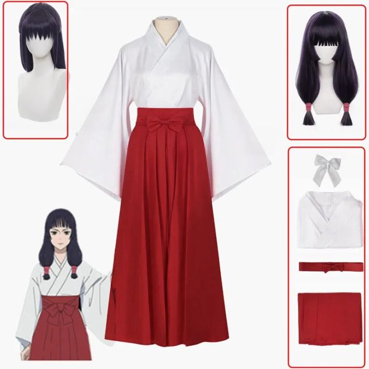 Utahime Iori Cosplay Costume Rose Net Wig Anime Jujutsu Kaisen Suittop ...