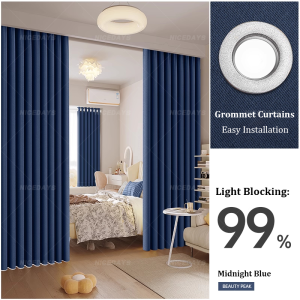 Blackout Soundproof Curtains 5-8ft Thermal Insulated Noise Reducing for Office Home Keep Dark Cool Black Plain Curtain on Sale COD New Kurtina Curtains for Window Door Room Decor