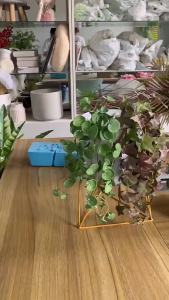 xpkQ Soft Artificial Copper Coin Grass Plants Handmade Realistic Fake Ivy Leaf Leaves Wall HangingBouquet Home Decoration N7Y3P