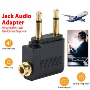 【✅SG Stock】Gold Plated Airplane Flight 3.5mm Headphone Audio Converter Adapter