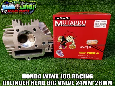 MUTARRU HONDA WAVE 100 CYLINDER HEAD BIG VALVE 24MM*28MM
