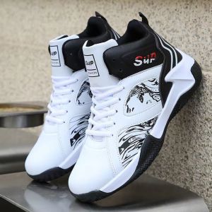 Naimo Autumn and Winter Mens Shoes High-top Basketball Shoes New Mens Sports Shoes Casual All-match Non-slip Wear-resistant High State War Boots