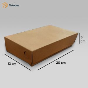 ( ISI 20 ) Kotak Paper Lunchbox Food Grade (S M & L) Takeaway Packaging