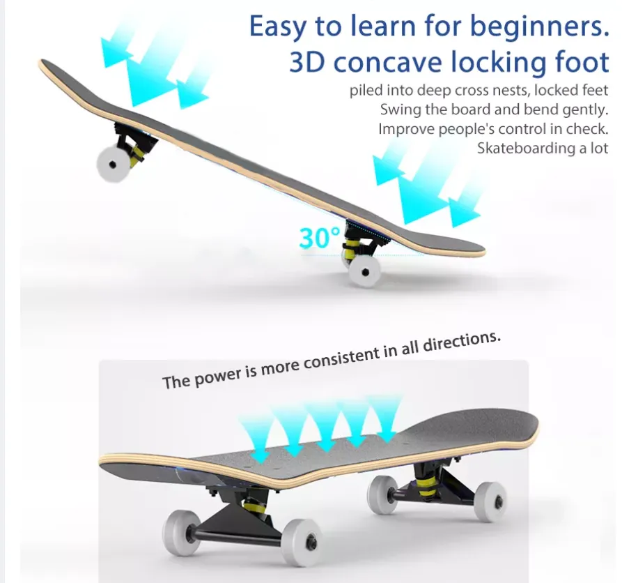 In-Stock 8 X 31 Inch 7-Ply Maple Complete Skateboards For Beginners Wholesale - View #7