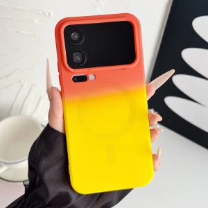 Gradient Silicone Double Color Magnetic Case For XiaoMI 17 ProMax 15 15S Pro Ultra For Magsafe With Lens Film Matte Soft Cover