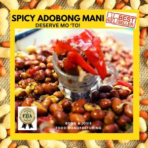 🔥 BEST SELLER Spicy Adobong Mani 500g | Freshly Fried | Garlic Chili Peanuts | 4.9 Rating | 1000+ Reviews | Premium Quality | No Preservatives | Made with Love | 500g Net Weight