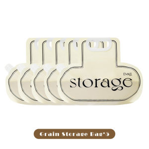 Vision 5Pcs Grains Storage Bag Rice Moisture-proof Sealed Packaging Bag Food Grade Spout Pouch Storage Bags Kitchen Organizer Stand-up Nozzle Bags with Seal Strip and Visual Window