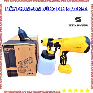 Máy phun sơn dùng pin STARKER Đức  có chỉnh chế độ lưu lượng phun  phun mọi loại sơn dầu sơn nước Thợ Săn Máy Ngon