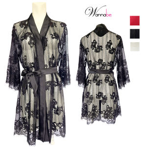 Áo choàng ngủ ren WANNABE áo khoác ngủ nữ trong suốt mong manh tinh tế quyến rũ thời thượng KI613
