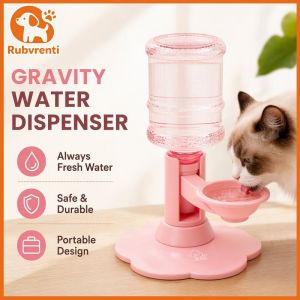 Rubvrenti AP AIMAYAPET Gravity Pet Water Bowl No Electric Height Adjustable Anti Splash Cats Small Dogs