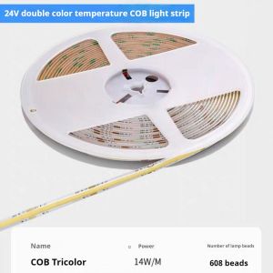 Tuya-Compatible Smart COB LED Strip with 3-Color Dimming & Adjustable Brightness/Color Temperature (24V 2700K-6500K) - Seamless Pairing with Doodle Smart Transformer