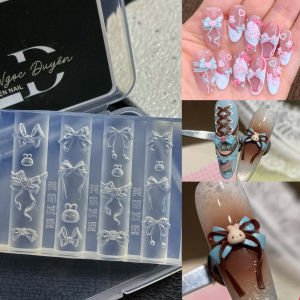 Khuôn thỏ nơ silicon nail