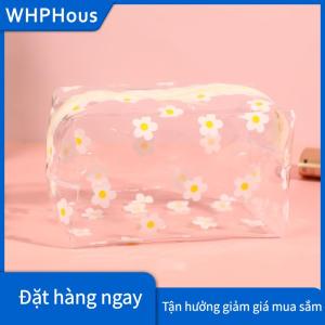WHPHous 1PC thiết kế sáng tạo trong suốt trang điểm trường hợp cho phụ nữ ngọt ngào Túi tổ chức dễ thương công suất lớn Túi mỹ phẩm xách tay Son môi Túi