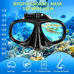 QYQ Kacamata Selam Pria dewasa anti kabut tembak ikan Scuba Diving Snorkeling + GoPro Mount ZHY2011