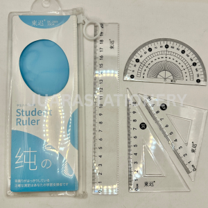 Penggaris Set 4 pcs / Penggaris Set Sekolah Penggaris Sekolah Busur Segitiga