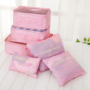 LOVE&HOME 6Pcs Waterproof Travel Storage Bag Clothes Packing Cube Luggage Organizer Secret/Laundry Pouch