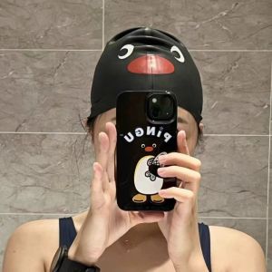 NALANILI Hoạt hình dễ thương Mũ bơi Đàn hồi Mở rộng Mũ bơi an toàn Không thấm nước Mũ bơi silicon
