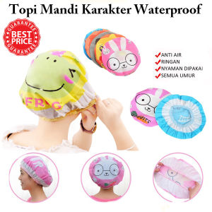 Shower Cap Topi Mandi Karakter WaterProof / Topi Pelindung Penutup Kepala Rambut Topi Keramas / Perlengkapan Kamar Mandi